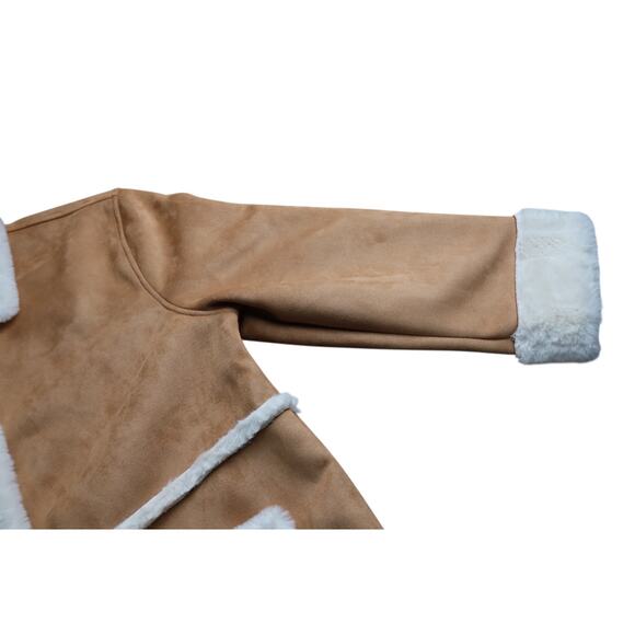 Sonoma Tan Pea Coat White Faux Fur Women's XL - Picture 8 of 8